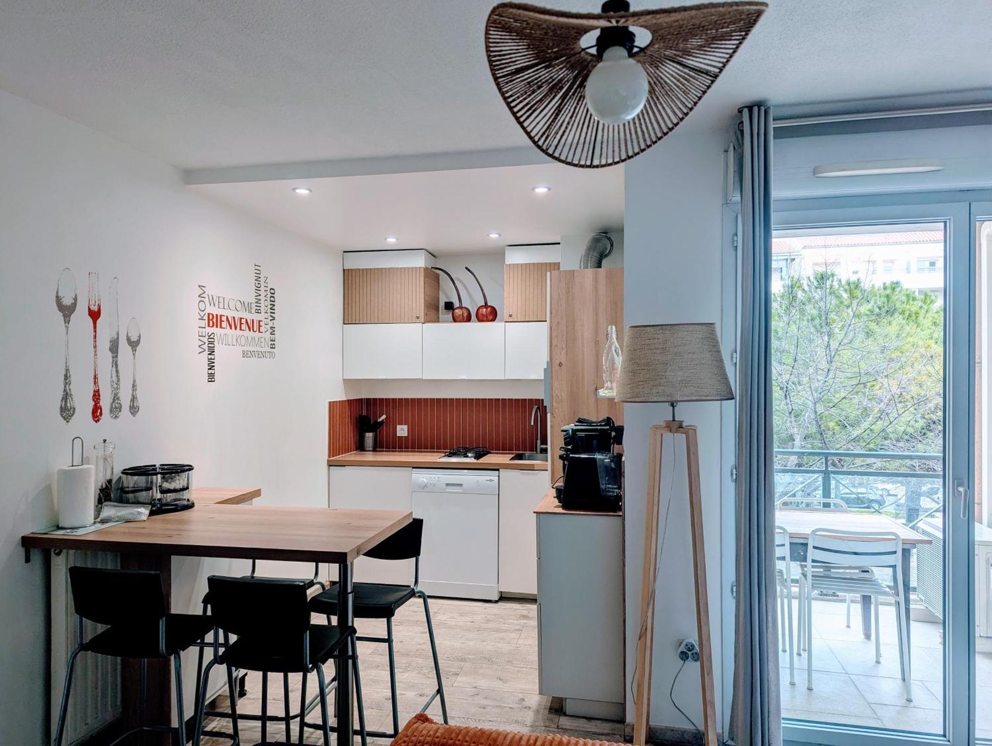 F2 Garage Box Wifi Terasse Clim Gare Fac Eco Richter Apartment Montpellier Bagian luar foto